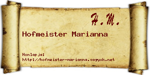 Hofmeister Marianna névjegykártya